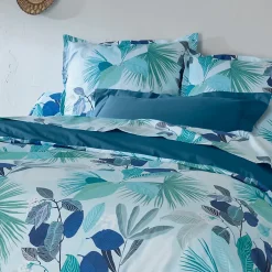 Linnea Taie d'oreiller 65x65 cm percale de coton MOOREA PACIFIC bleu/vert* Taie D'Oreiller