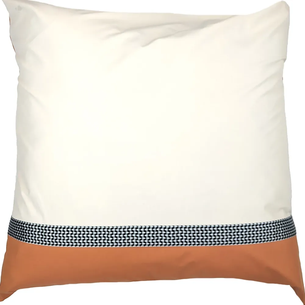 Linnea Taie d'oreiller 65x65 cm percale en coton MACASSAR Cognac* Taie D'Oreiller