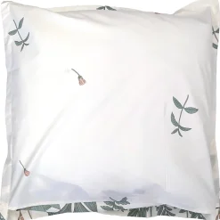 Taie d'oreiller 65x65 cm percale coton FÉÉRIE Blanc sauge><noscript><img width=