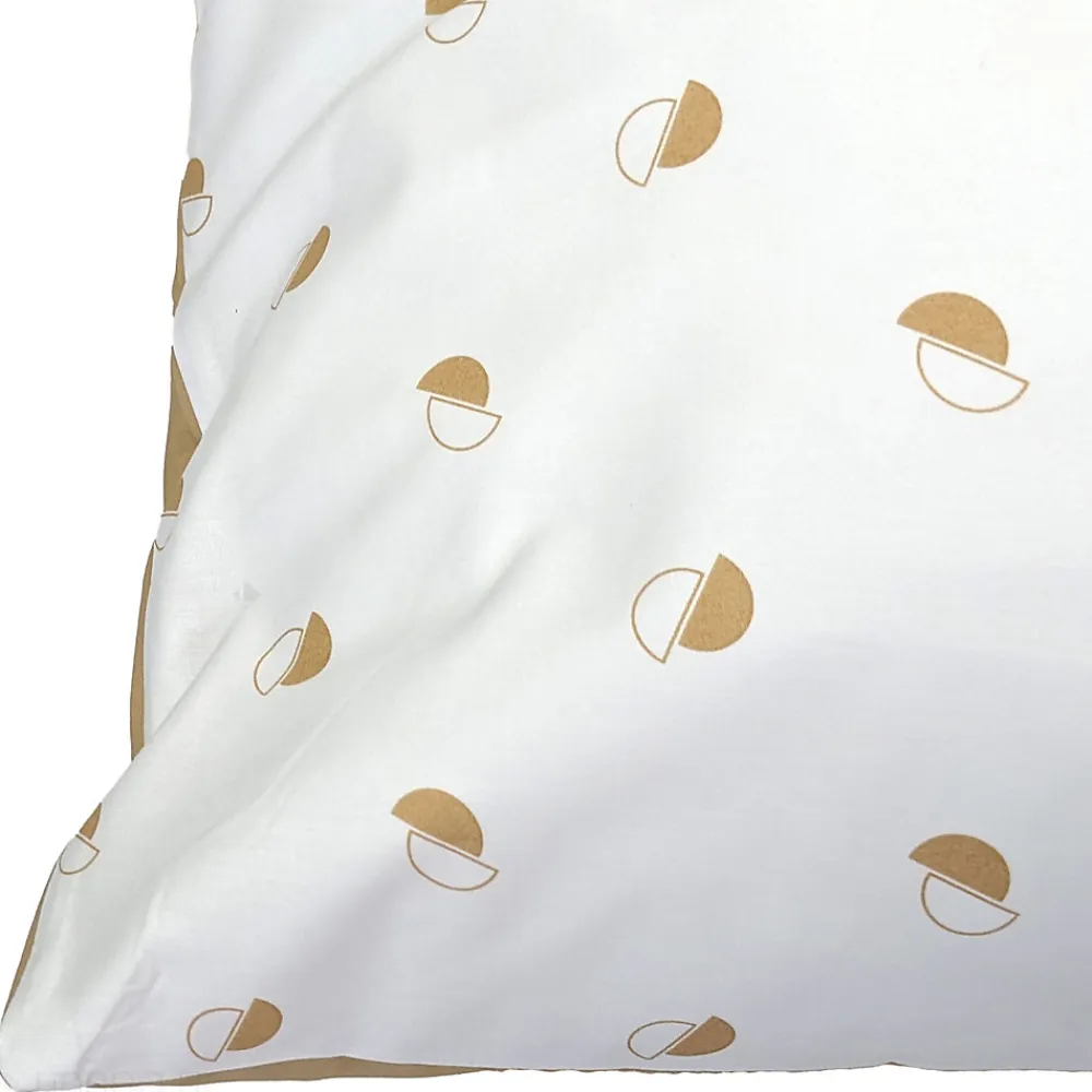 Taie d'oreiller 65x65 cm percale coton ALEX marron Moka>Linnea Discount
