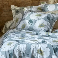 Taie d'oreiller 65x65 cm percale de coton ADÈLE vert céladon><noscript><img width=