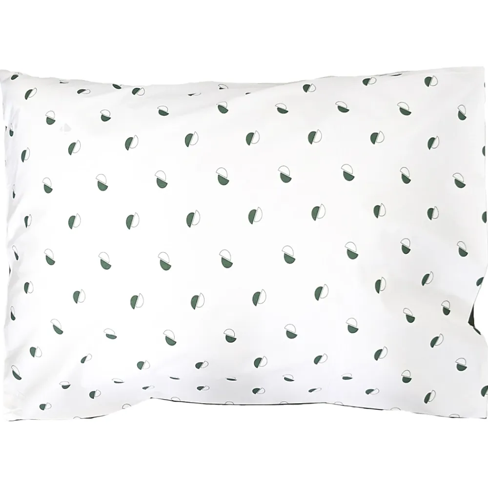 Linnea Taie d'oreiller 70x50 cm percale coton ALEX vert Kaki* Taie D'Oreiller