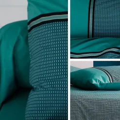 Linnea Taie d'oreiller 65x65 cm percale de coton GUSTAV vert Emeraude* Taie D'Oreiller
