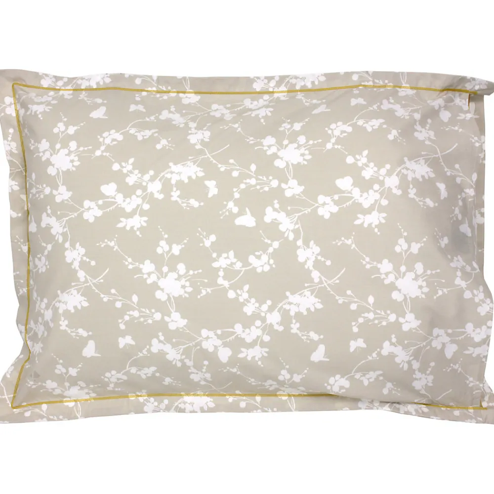 Taie d'oreiller 70x50 cm percale coton BEL AMOUR jaune>Linnea Online