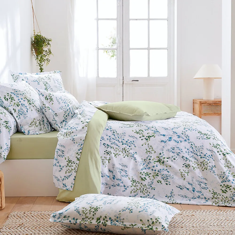 Linnea Taie d'oreiller 50x70 cm satin de coton ANGÈLE vert tilleul* Taie D'Oreiller