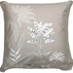 Taie d'oreiller 65x65 cm satin de coton CAYENNE beige ficelle><noscript><img width=