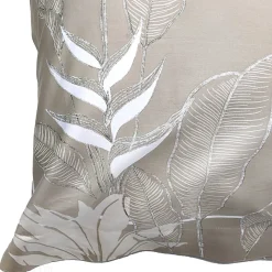 Taie d'oreiller 65x65 cm satin de coton CAYENNE beige ficelle><noscript><img width=