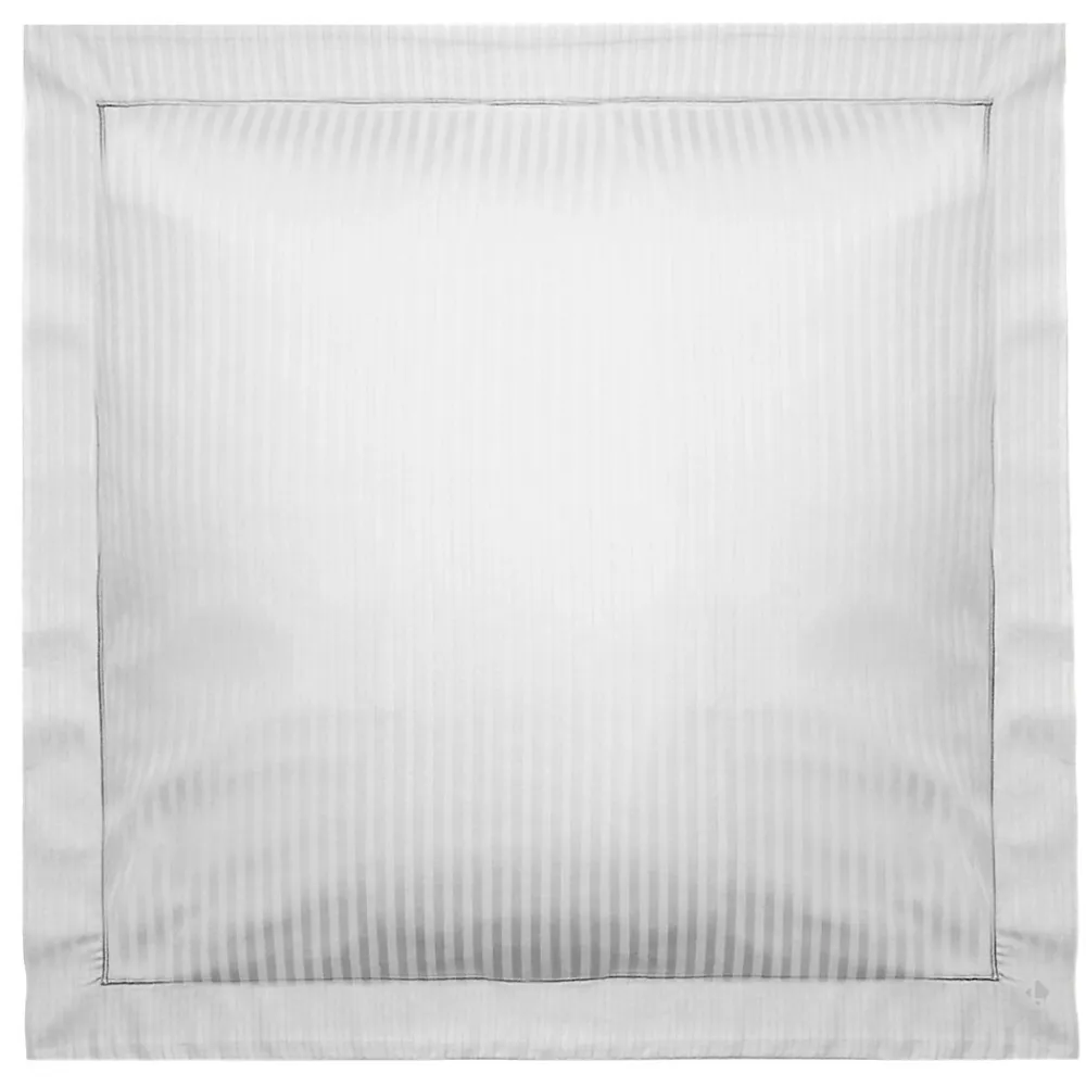 Taie d'oreiller 65x65 cm satin CONCERTO rayures blanc Neige>Linnea