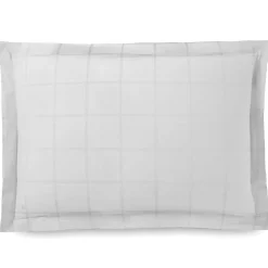 Linnea Taie d'oreiller 50x70 cm satin CONCERTO carreaux blanc Neige* Taie D'Oreiller