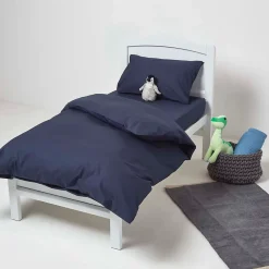 Homescapes Taies d'oreiller enfant bleu marine 100% coton égyptien 200 fils, 40x60 cm, lot de 2 -* Taie D'Oreiller