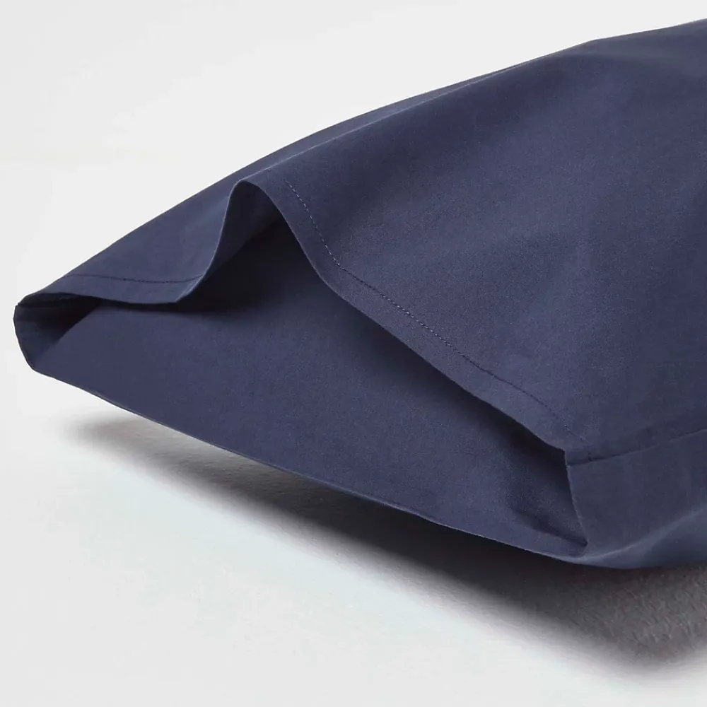 Homescapes Taies d'oreiller enfant bleu marine 100% coton égyptien 200 fils, 40x60 cm, lot de 2 -* Taie D'Oreiller