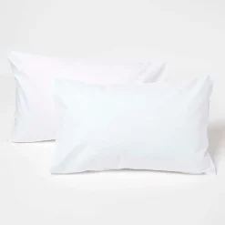 Homescapes Taies d'oreiller enfant blanc 100% coton égyptien 200 fils, 40x60 cm, lot de 2 -* Taie D'Oreiller