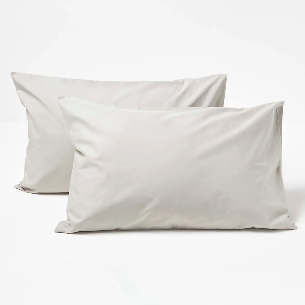 Taies d'oreiller enfant gris 100% coton égyptien 200 fils, 40x60 cm, lot de 2 ->Homescapes Clearance