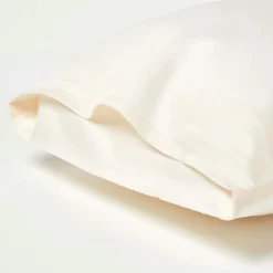 Taies d'oreiller enfant ivoire en coton égyptien bio 400 fils, 40x60 cm, lot de 2 ->Homescapes Hot