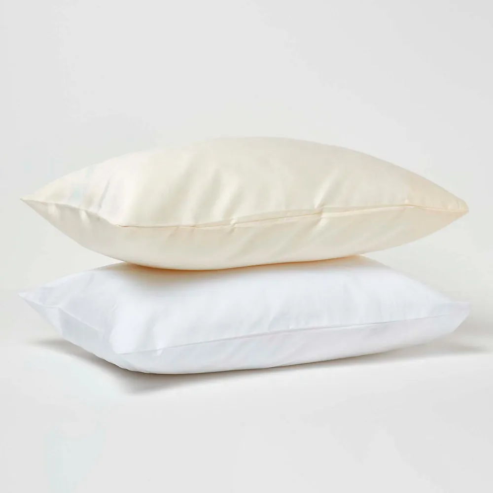 Taies d'oreiller enfant ivoire en coton égyptien bio 400 fils, 40x60 cm, lot de 2 ->Homescapes Hot
