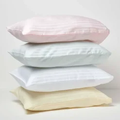 Homescapes Taies d'oreiller enfant rose satin rayé en coton égyptien 330 fils, 40x60 cm, lot de 2 -* Taie D'Oreiller