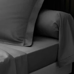 Taies d'Oreiller Percale 63x63 anthracite><noscript><img width=