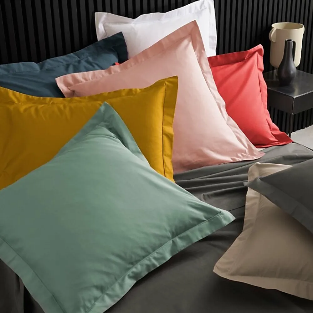 Taies d'Oreiller Percale 63x63 bleu>Douceur D'Intérieur