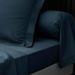Taies d'Oreiller Percale 63x63 bleu><noscript><img width=