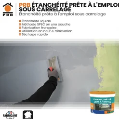 Étanchéité Prête à l Emploi Sous Carrelage 5kg - Protection Imperméable - Application Facile - Idéal Avant Pose de Carrelage>Prb