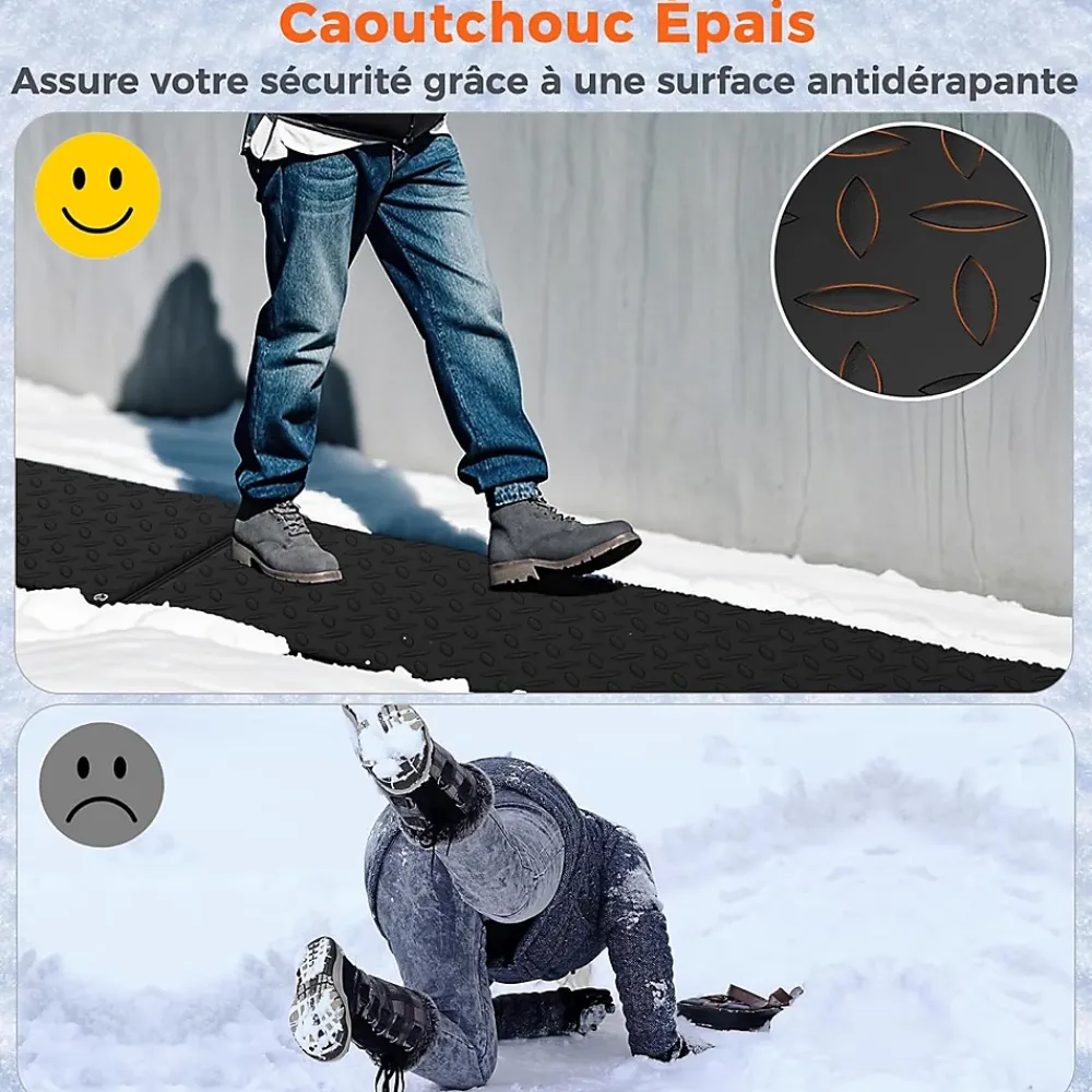 Giantex Tapis Chauffant de Fonte de Neige Tapis de Fonte de Neige et Glace en Caoutchouc Antidérapant sans Cordon alimentation* Couverture