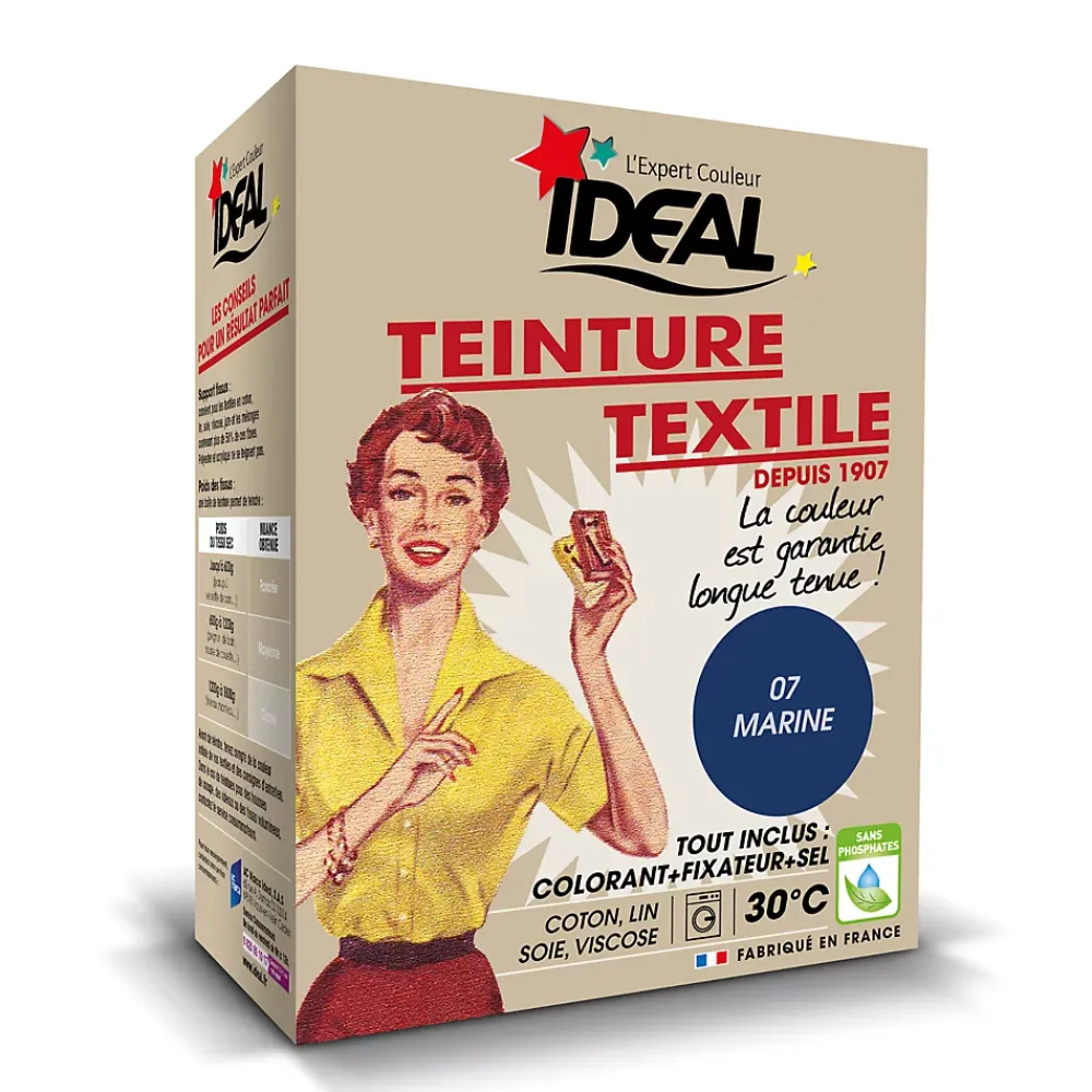 Ideal Teinture textile vintage bleu marine Idéal 350g* Entretien Du Textile
