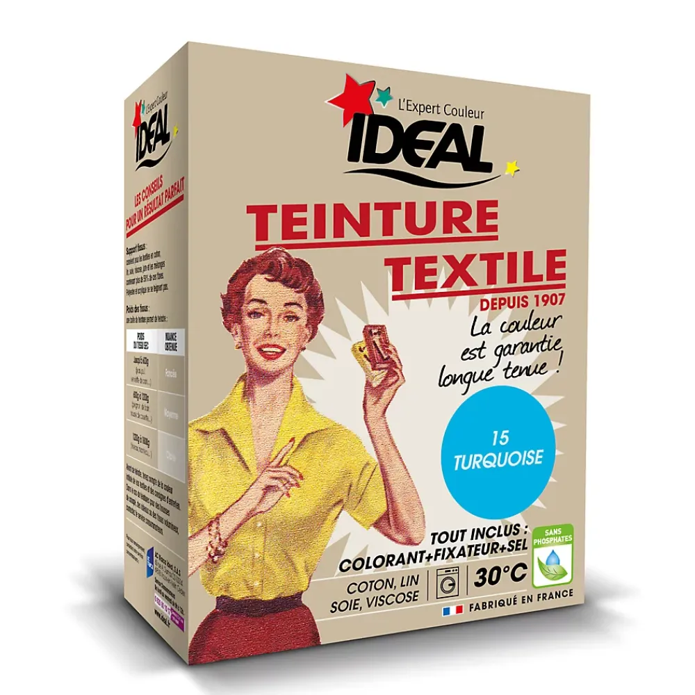Ideal Teinture textile vintage turquoise Idéal 350g* Entretien Du Textile