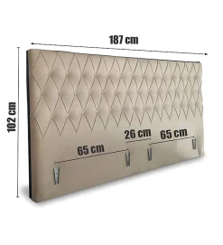 Pro Et Discount Tete de Lit en Velours Alcantara beige 190 x 100 cm - Couleur Sable* Tête De Lit