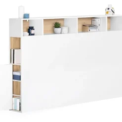 Nature Pro Tete de Lit Rangement Bois Blanc + Etagere Chambre* Tête De Lit