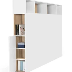 Nature Pro Tete de Lit Rangement Bois Blanc + Etagere Chambre* Tête De Lit