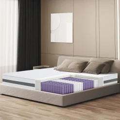 Matelas à ressorts ensachés et mémoire 120x190 20 cm>The White Stone Hot