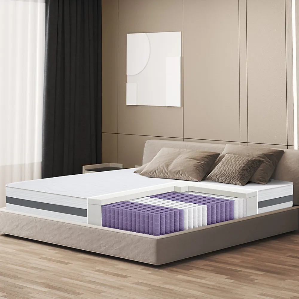 Matelas à ressorts ensachés et mémoire 120x190 20 cm>The White Stone Hot