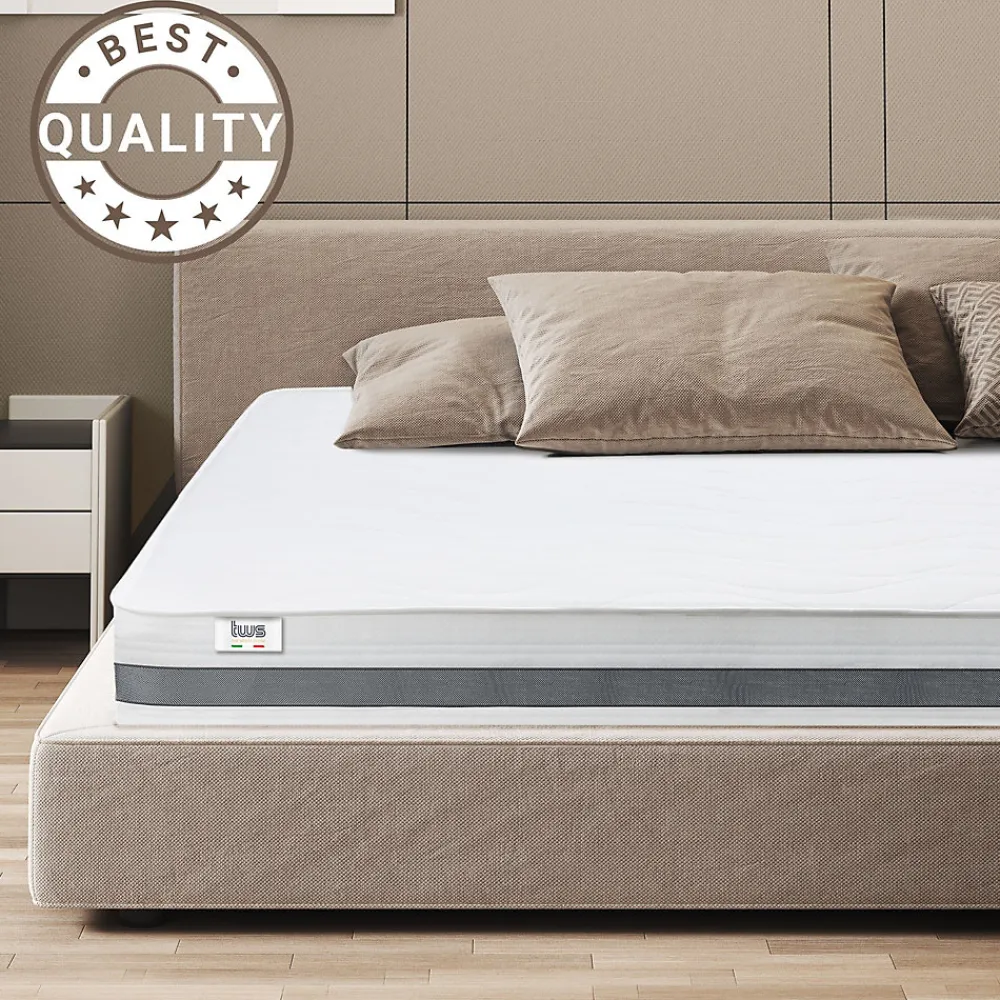 Matelas à ressorts ensachés et mémoire 120x190 20 cm>The White Stone Hot
