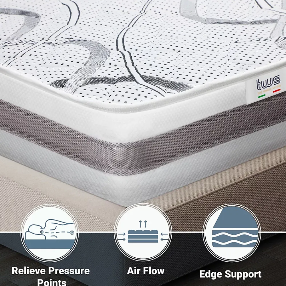 The White Stone Matelas en Mousse à Mémoire de Forme 105x195 cm Hauteur 22 cm* Matelas