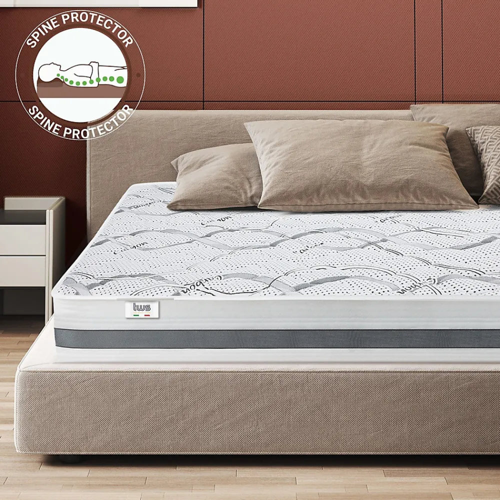 The White Stone Matelas en Mousse à Mémoire de Forme 220x220 cm Hauteur 27 cm* Matelas