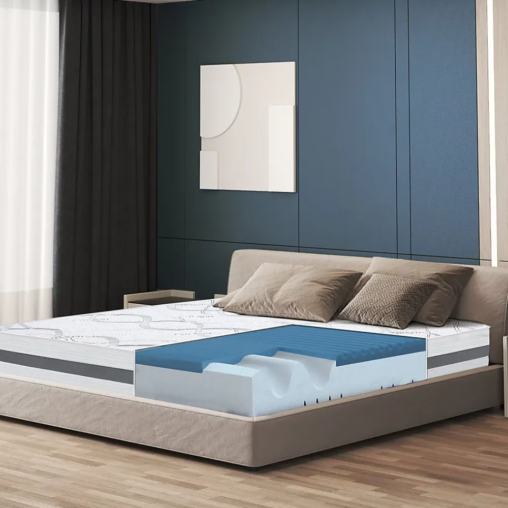 The White Stone Matelas en Mousse à Mémoire de Forme 200x220 cm Hauteur 22 cm* Matelas