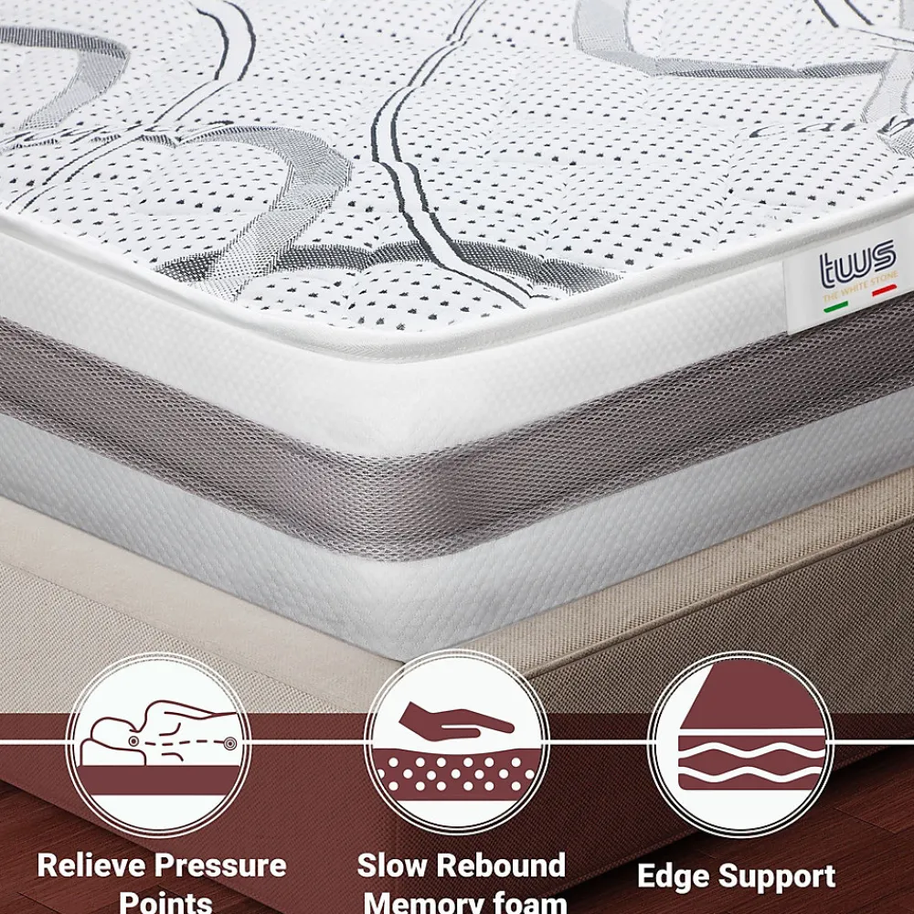 The White Stone Matelas en Mousse à Mémoire de Forme 200x220 cm Hauteur 27 cm* Matelas