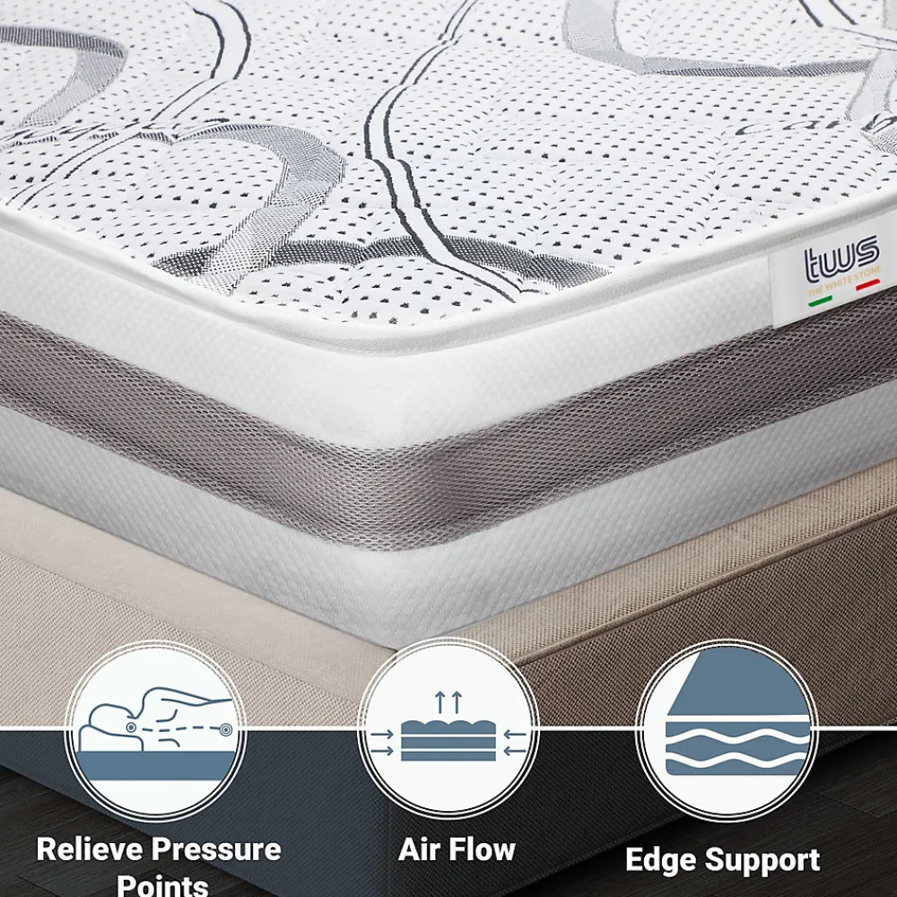 Matelas en Mousse à Mémoire de Forme 95x210 cm Hauteur 22 cm>The White Stone Best