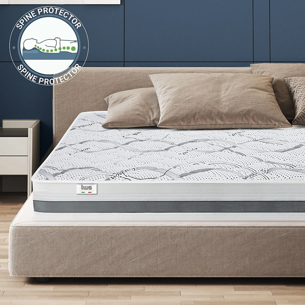 Matelas en Mousse à Mémoire de Forme 95x210 cm Hauteur 22 cm>The White Stone Best