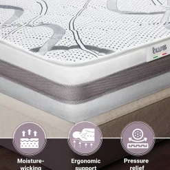 The White Stone Matelas Orthopédique 90x200 cm Fermeté Moyenne* Matelas
