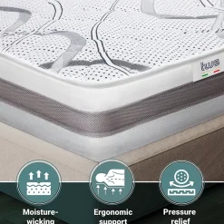 The White Stone Matelas Orthopédique 120x210 cm Fermeté Moyenne* Matelas
