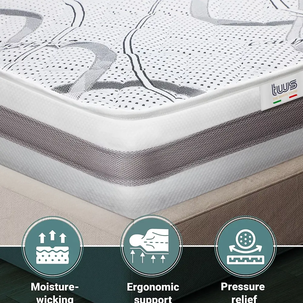 The White Stone Matelas Orthopédique 130x190 cm Fermeté Moyenne* Matelas