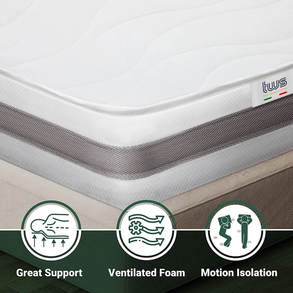 Matelas 95x220 cm en Mousse Antibactérien>The White Stone Hot