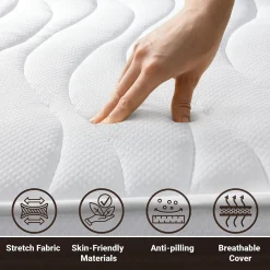 Matelas 200x220 cm en Mousse Antibactérien><noscript><img width=