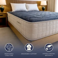 The White Stone Matelas 90x200 cm en Mousse à Mémoire, Hauteur 20 cm* Matelas