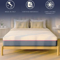 Matelas 90x190 en Mousse à Mémoire Breeze et Ressorts Ensachés, Hauteur 30 cm><noscript><img width=