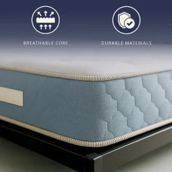 The White Stone Matelas 140x190 cm en Mousse Hypoallergénique et Memory Foam, Hauteur 22 cm* Matelas