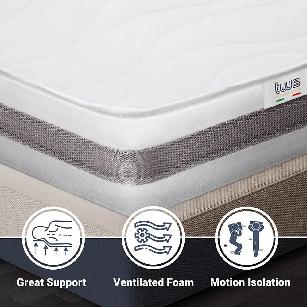 Matelas 90x150 cm en Mousse Antibactérien>The White Stone Online