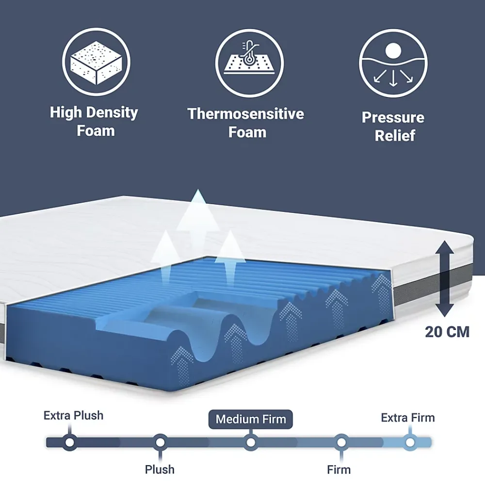 The White Stone Matelas 90x180 cm en Mousse Antibactérien* Matelas
