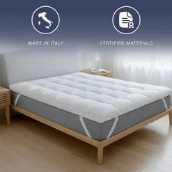 The White Stone Surmatelas 140x200 cm avec rembourrage en ouate de 1000 g/m²* Surmatelas